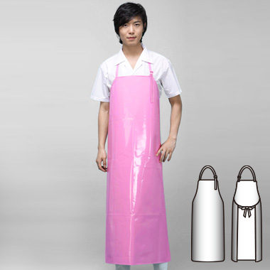 나래유니폼 - 핑크 양면방수앞치마(대/고리형)