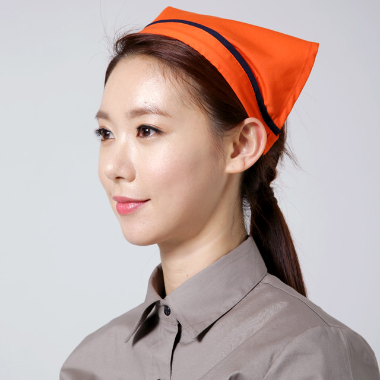 나래유니폼 - 오렌지곤 머리띠스카프(머리띠 포함)