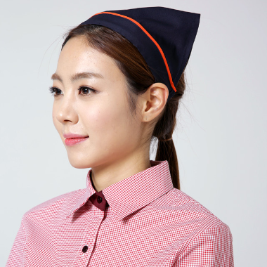 나래유니폼 - 곤오렌지 머리띠스카프(머리띠 포함)