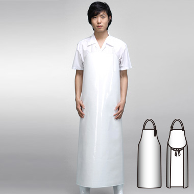 나래유니폼 - 백색 양면방수앞치마(대/고리형)