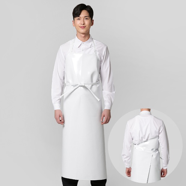 나래유니폼 - 백색 양면방수앞치마(특대/고리형)